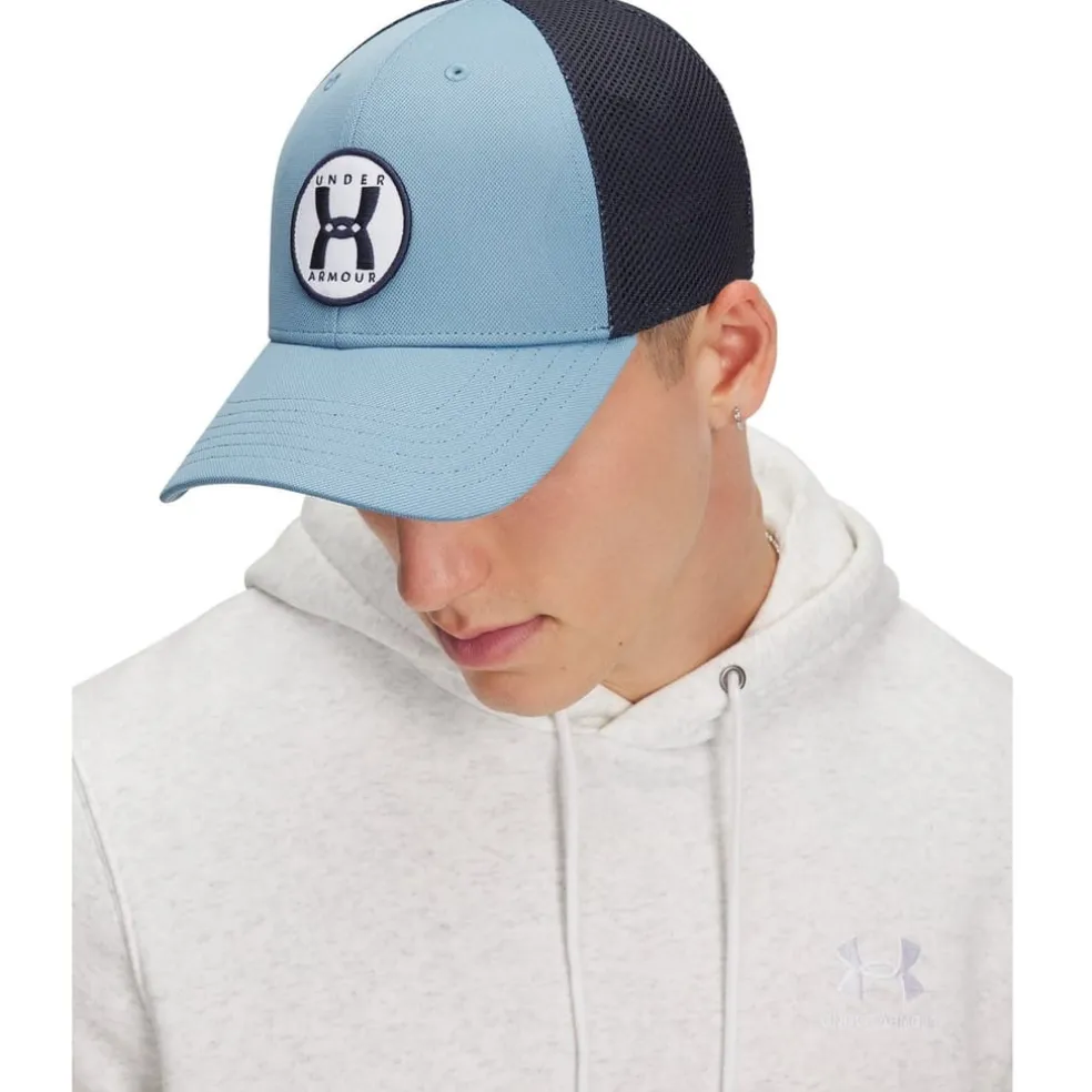 Under Armour Mens Blitzing Trucker Hat in Blue
