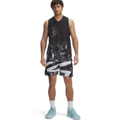 Under Armour Mens Curry Signature Sub Basketball Shorts in Black