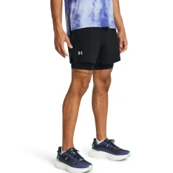 Under Armour Mens Launch Sw 7 2n1 Shorts in Black