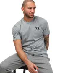 Under Armour Mens Sportsstyle Left Chest Short Sleeve T-Shirt in Grey