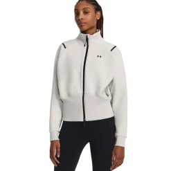 Under Armour Mock Neck Fleece Long Sleeve Sweatshirt in White