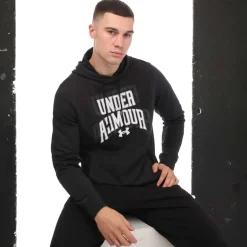 Under Armour Rival Terry Graphic Hoodie in Black