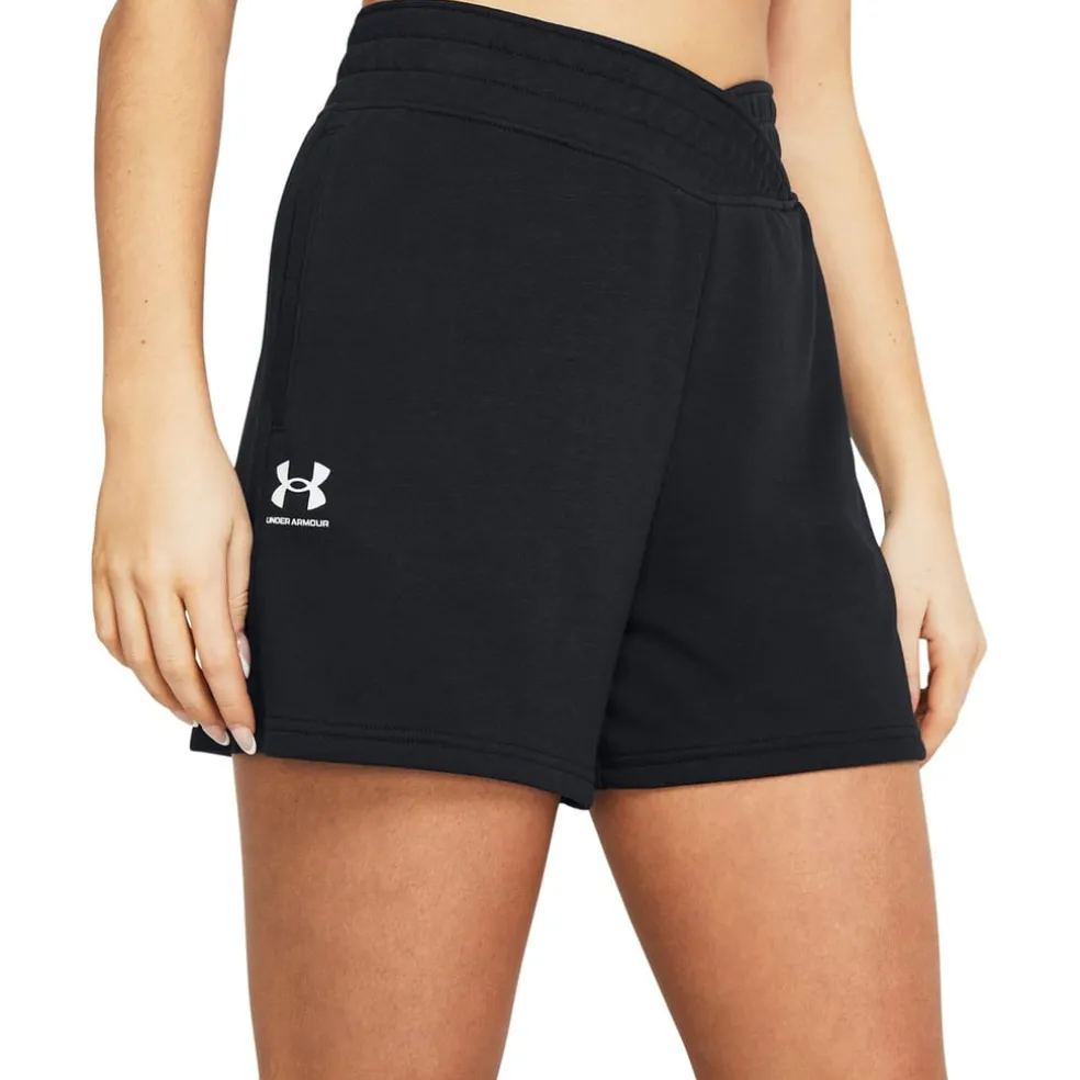 Under Armour Rival Terry Running Shorts with Elasticated Waistband in Black