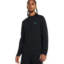 Under Armour Rush Zip Neck Long Sleeve T-Shirt in Black