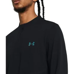 Under Armour Rush Zip Neck Long Sleeve T-Shirt in Black