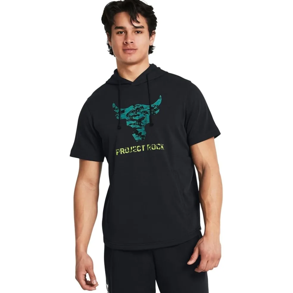 Under Armour Terry Large Genie Hooded Sweatshirt in Black