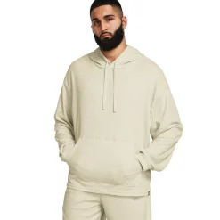 Under Armour UA Rival Hooded Relaxed Fit Sweatshirt in Beige
