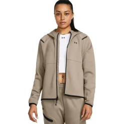 Under Armour Unstoppabl Hooded Fleece Jacket in Brown