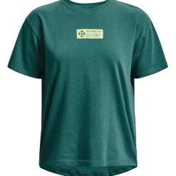Under Armour Womens Armour Ua Pjt Rock Globe Ss Gym Top in Green