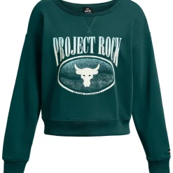 Under Armour Womens Armour Pjt Rck Hw Terry Ls Q1 Sweatshirt in Blue