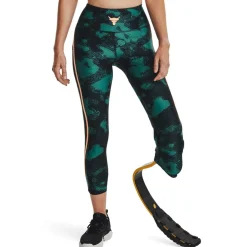 Under Armour Womens Armour Pjt Rck Hg Pt Ankl Lg Fam Capri in Green