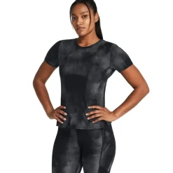Under Armour Womens Armour Ua Launch Elite Printed Ss Running Top in Black