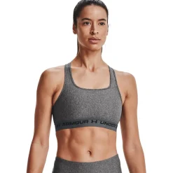 Under Armour Womens Armour Medium Support Crossbodyack Bra in Grey