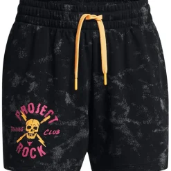 Under Armour Womens Armour Pjt Rck Undrgrnd Terry Shorts Gym Shorts in Black
