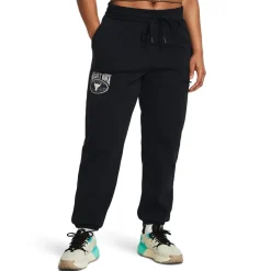 Under Armour Womens Armour Pjt Rck Q1 Hw Terry Pant Tracksuit Bottom in Black