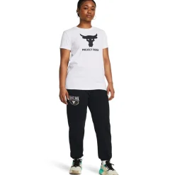 Under Armour Womens Armour Pjt Rck Q1 Hw Terry Pant Tracksuit Bottom in Black