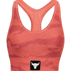 Under Armour Womens Armour Project Rock Bra in Orange