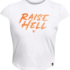 Under Armour Womens Armour Pjt Rck Undrgrnd Cap Slv T Gym Top in White