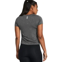 Under Armour Womens Armour Ua Launch Splatter Ss Running Top in Grey