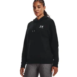 Under Armour Womens Essential Hoodie in Black
