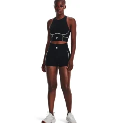 Under Armour Womens Project Rock Meridian Shorts in Black
