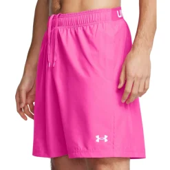 Under Armour Woven Halfback Emboss Training Shorts in Pink