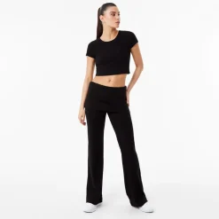 USA Pro Sophie Habboo Cropped Crew Neck Slim Fit T-Shirt in Black