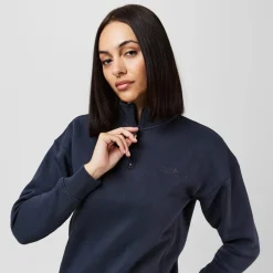 USA Pro Womens Quarter Zip Top in Grey