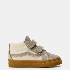 Vans Sk8 Mid Reissue V Satin Rose Purple High Top Trainers Unisex Kids in Grey