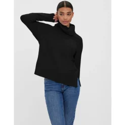 Vero Moda Cowl Neck Regular Fit Sweater in Black