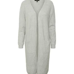 Vero Moda Doffy V-Neck Relaxed Fit Long Sleeve Sweater in Grey