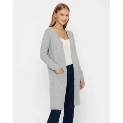 Vero Moda Doffy V-Neck Relaxed Fit Long Sleeve Sweater in Grey