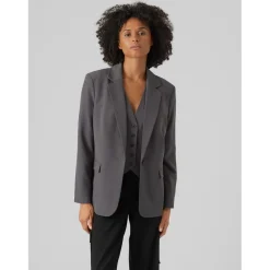 Vero Moda Long Sleeve Relaxed Fit Blazer in Grey