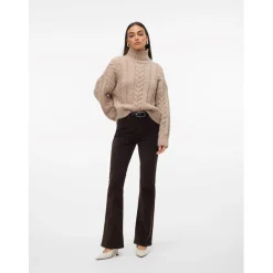 Vero Moda Turtleneck Relaxed Fit Sweater in Beige