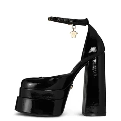 Versace Aevitas Patent Platform Pumps in Black