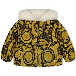 Versace All Over Barocco Print Coat Infant Girls in Gold