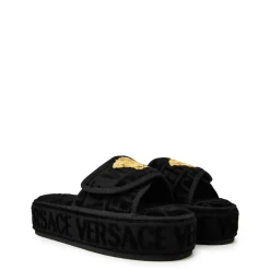 Versace Home Baroque Flatform Mules in Black