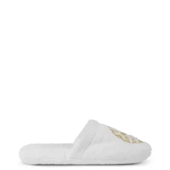 Versace Home Medusa Mules Flatform Slippers in White