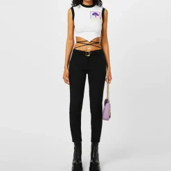 Versace Jeans Couture Logo Vest Crop Top in White