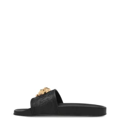 Versace La Medusa Pool Slides in Black