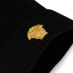 Versace Logo Print Beanie in Black