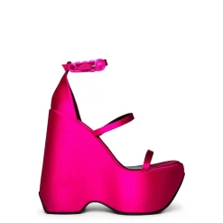 Versace Triplatform Ankle Strap Sandals in Pink