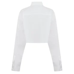 VETEMENTS Cropped Long Sleeve Vete Shirt in White