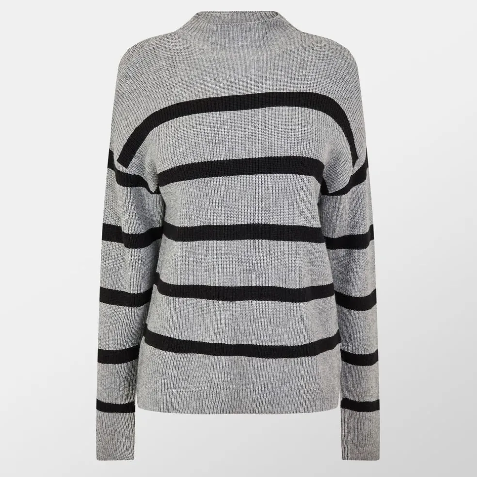 Vila Viril Neck Rib in Grey