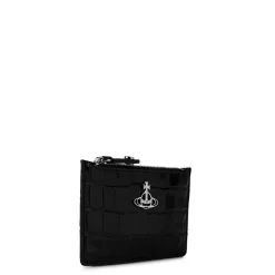 Vivienne Westwood Crocodile Slim Long Card Holder in Black