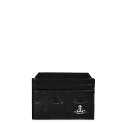 Vivienne Westwood Embossed Saturn Orb Cardholder in Black