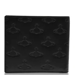 Vivienne Westwood Embossed Saturn Orb Wallet in Black