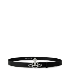 Vivienne Westwood Small Line Orb Buckle Belt in Black