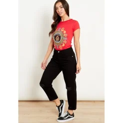 Wednesday Girls Mom Jn Rp cr in Black