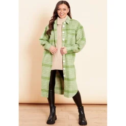 Wednesday Girls Os Shacket in Green